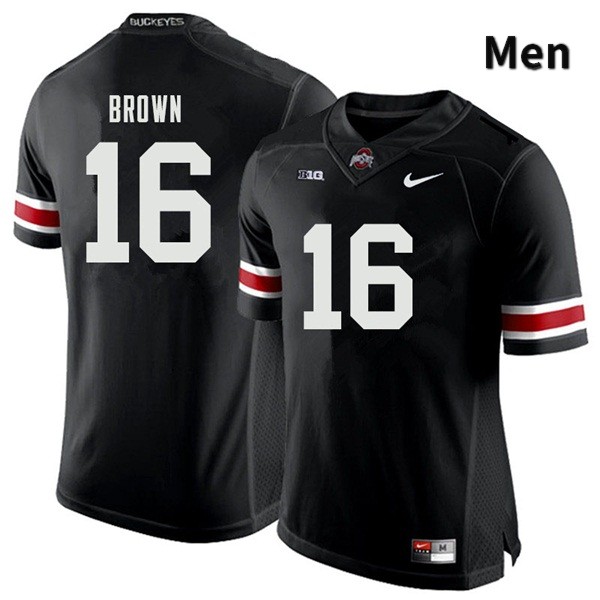 Ohio State Buckeyes Cameron Brown Men's #16 Black Authentic Stitched College Football Jersey